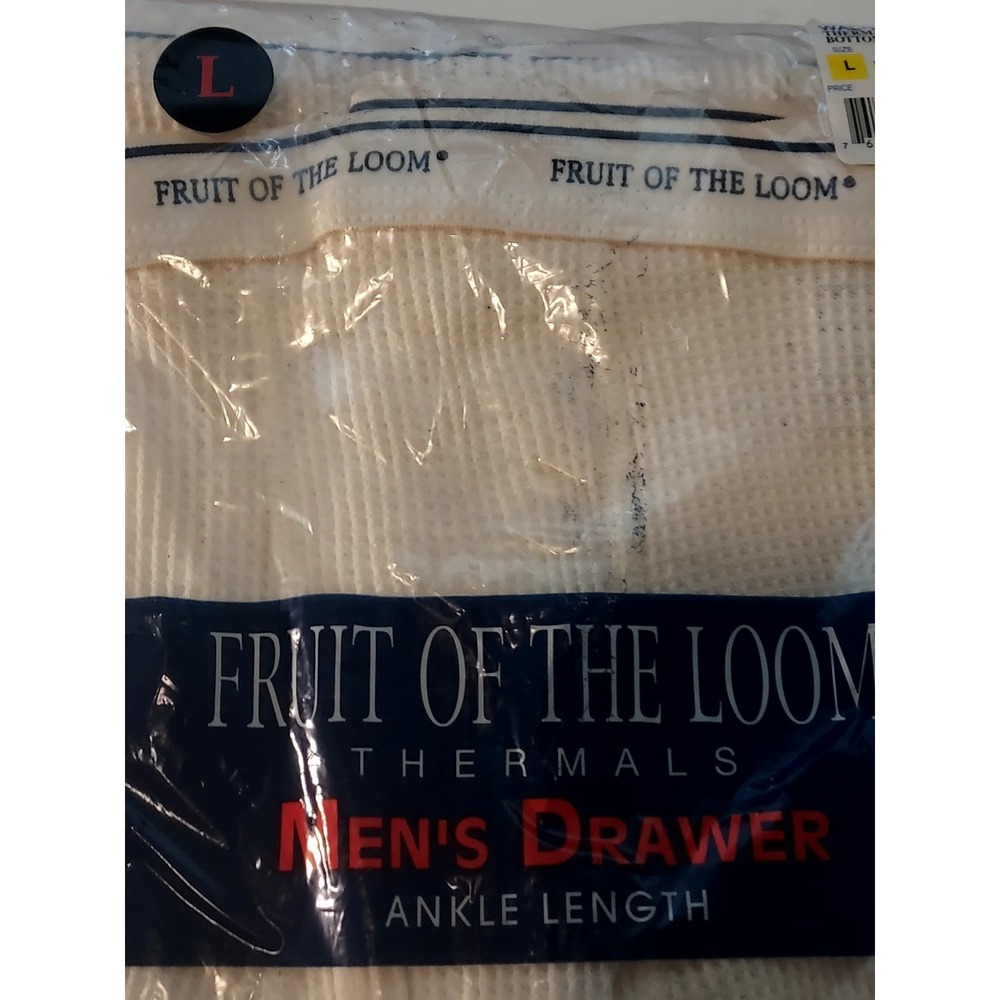 Vtg NOS 1998 Fruit Of The Loom Thermal Underwear Drawer Pants Mens L 38-40 - Picture 2 of 2